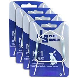 Plate Hanging Wire No 1 (13 x 19cm) Made To Easily Mount Your Plate To The Wall Flexible With Spring Wall Display Art Decoration - 4pk