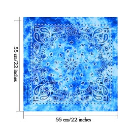 URATOT - Bandanas de algodón para teñir corbatas, 6 unidades, diseño de cachemira, para hombres y mujeres, Pink, Red, Purple, Gray, Orange, Blue, Medium