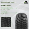 MARASTAR 21425 15x6.00-6 Tire and Wheel Assembly, Replacement Riding Lawn
