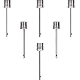 GZSYWZ Ball Pump Needles - Pack of 6 Air Pump Needles Stainless Steel Double Hole Valve Adapter Inflatable Needle Ball Pump Inflation Needles Ball Pump Needle for Footballs, Basketball, Rugby Balls