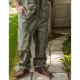 Rexcyril Men's Bib Overalls Baggy Loose Fit Casual Workwear Fashion Lightweight Sloppy Coveralls with Cargo Pockets, Green, 32