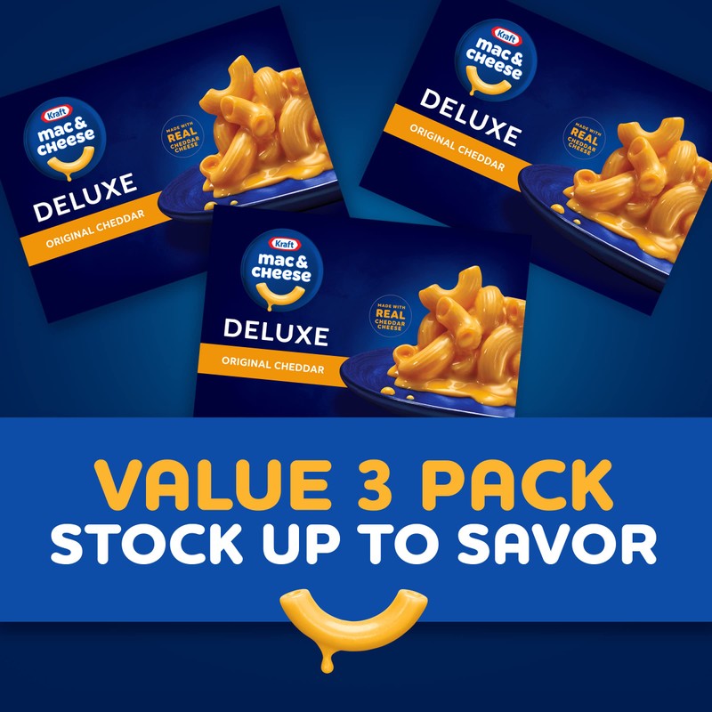Kraft Deluxe Mac and Cheese, 3 Boxes, for Easy Dinner