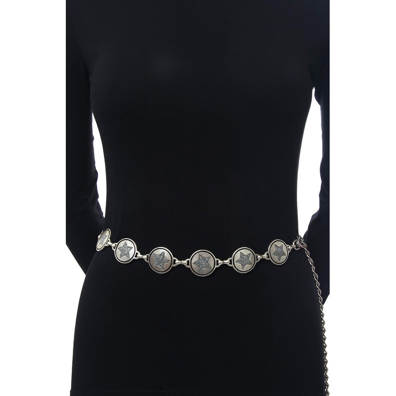 Collezione Alessandro Aphrodite Chain Belt with Stars and Stars -