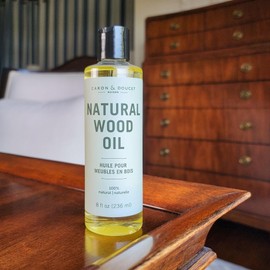 CARON & DOUCET - Natural Wood Conditioning Oil - 100% Plant Based Wood Conditioning and Polishing Oil - Orange Scented - Suitable for Natural Furniture (8oz)