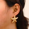 Starfish Earrings for Women,14k Gold Shell Trendy Drop Earrings Chunky