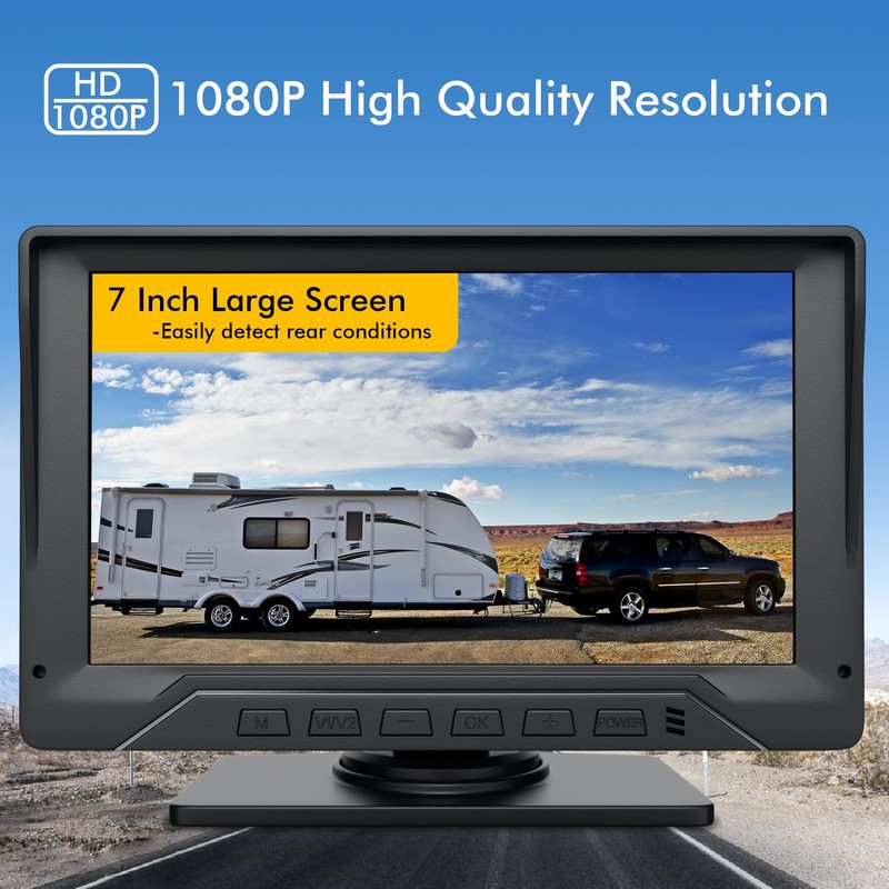 Dual RV Backup Camera Plug and Play, 7'' Backup Camera