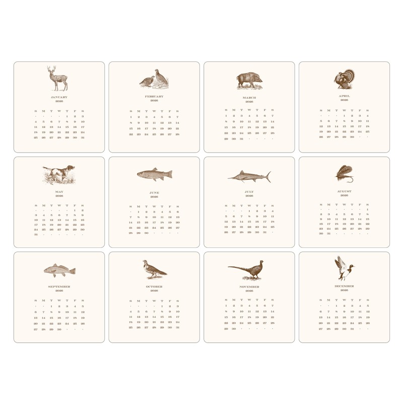 SHADE TREE GREETINGS Hunt 2026 Desk Calendar with Easel for