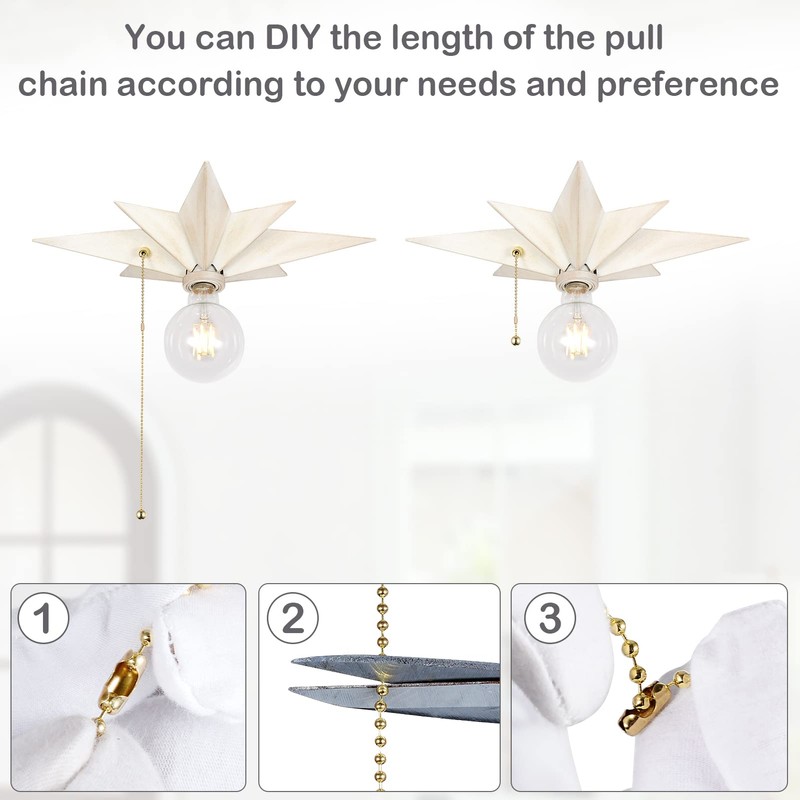 16 inch Flush Mount Ceiling Light with Pull Chain On/Off