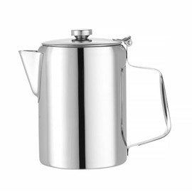 HENDI Coffee/Tea Pot with Hinged Lid, Coffee Pot, Kettle, Drip Kettle, Coffee, 2 L, Diameter 126 x (H) 185 mm, Stainless Steel