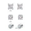 Asienice 3 Pairs Magnet Earrings Men Sparkling Zirconia Clip On