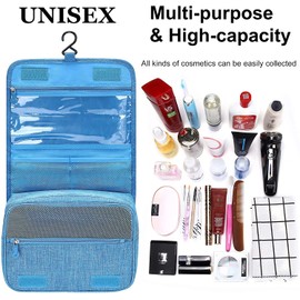 Acopton Portable Hanging Travel Toiletry Bag for Men and Womens Waterproof Bathrooom Shower Bag Multifunctional Cosmetic Makeup Organzier (Sky Blue)