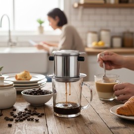 TrueCraftware-Set of 3 Stainless Steel Single Cup Coffee Brewer Infuser Filter- Vietnamese Coffee Maker Coffee Dripper Coffee Maker Home Kitchen Restaurants