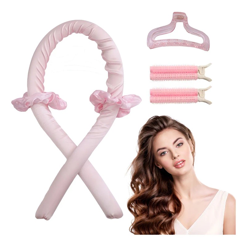 6pzs Curly Ondas En Cabello Rizos Sin Calor Tubo2 Scrunchie