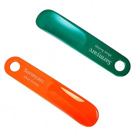Plastic Shoe Horn,2pcs Travel Shoe Horns for Men, Women, Seniors& Kids - Shoe spoon - Shoe helper - Boot Shoehorn 7.5''(Orange/Green)