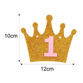 Kingsie Garland Birthday Banner Crown Glitter Photo Clip 1st December Birthday Decor Wall Decor Party Decoration (Gold&Blue)