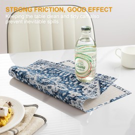 ZSYTZL Placemats Set of 4 Washable Durable Table Placemats for Dining Table Mat,Boho Pattern Kitchen Table Mats Heat-Resistant Decor Place Mats for Dining Tables Home Party Indoor-White Blue