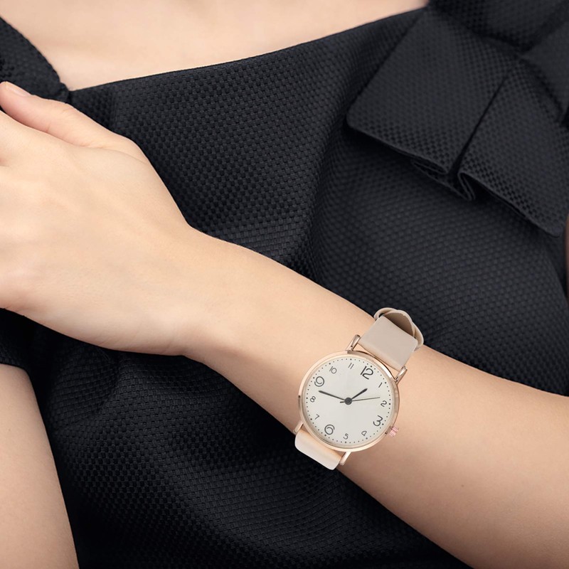 LEDMOMO Waterproof Jubia Analog Leather Strap Fashion Wrist Watch, white
