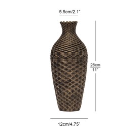 Suanti Flower Vase Handmade Diamond Pattern Flower Holder Display Flowers/Branches for Living Room/Bedroom/Kitchen/Office/Garden Floor Decor,Table Centerpiece Vase (Antique Brass, 28X12)