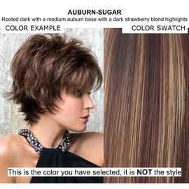Bundle - 3 items: Coco Wig by Rene Paris, Christy's Wigs Q & A Booklet & Wide Tooth Comb - Color: AUBURN SUGAR