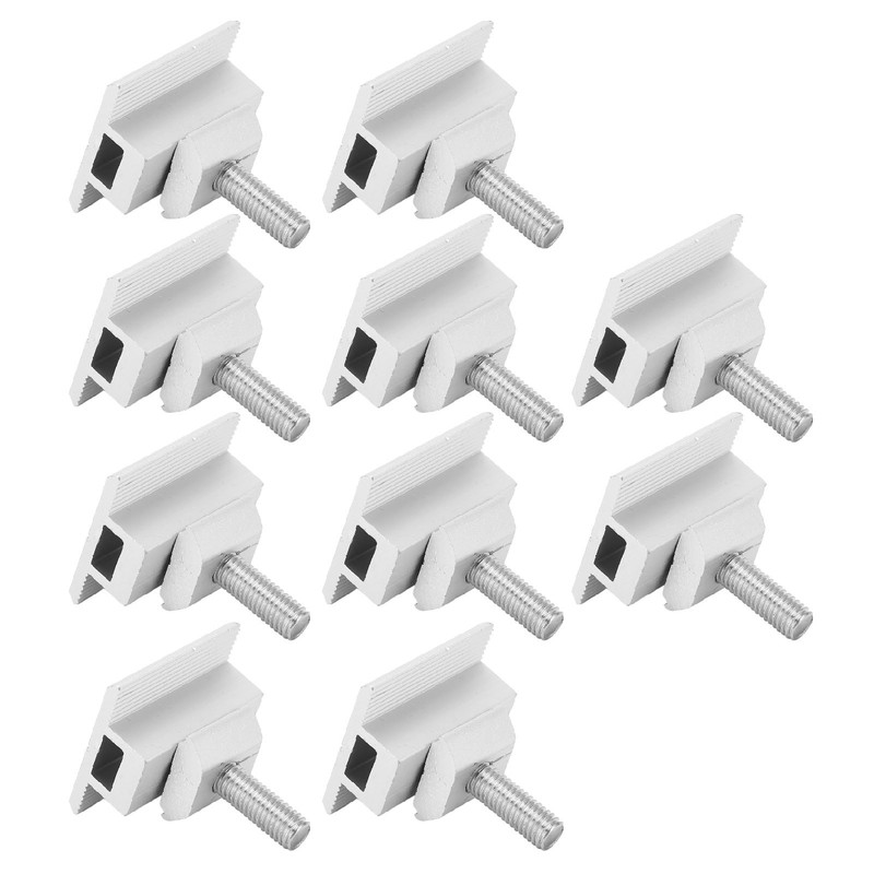 10Pcs Solar Panel Mid Clamps Waterproof Mount Aluminum Bracket Mounting