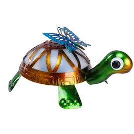 MUMTOP Solar Outdoor Lights Garden Decor, Color Changing Turtle Waterproof Solar Powered LED Light Metal Turtles Butterfly Yard Art Ornament for Patio Outside Lawn Backyard Balcony Decorations