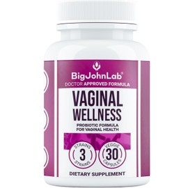 BIGJOHNLAB® - Women’s Vaginal Probiotics – PH Balance, Odor Control, Yeast, Microbiome & Feminine Health – 6B CFU, Licorice Root – Clinically Tested for Freshness & Balance – 30 CT