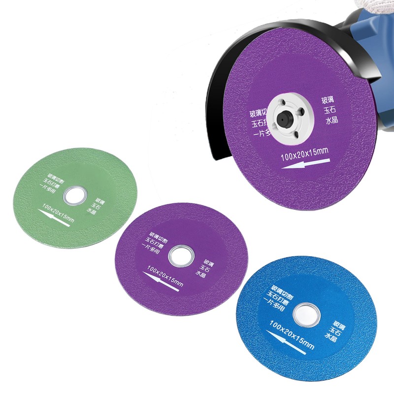 3PCS Set Glass Cutting Disc Green Blue Purple Super Slim
