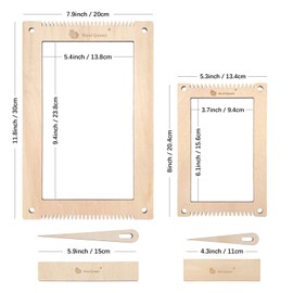 Hand U Journey Rectangle Weaving Loom Kit 7.9''x11.8'' and 5.3''x7.8'', 2 Set with Weaving Tools and 16 Pages Instruction Book-Size M