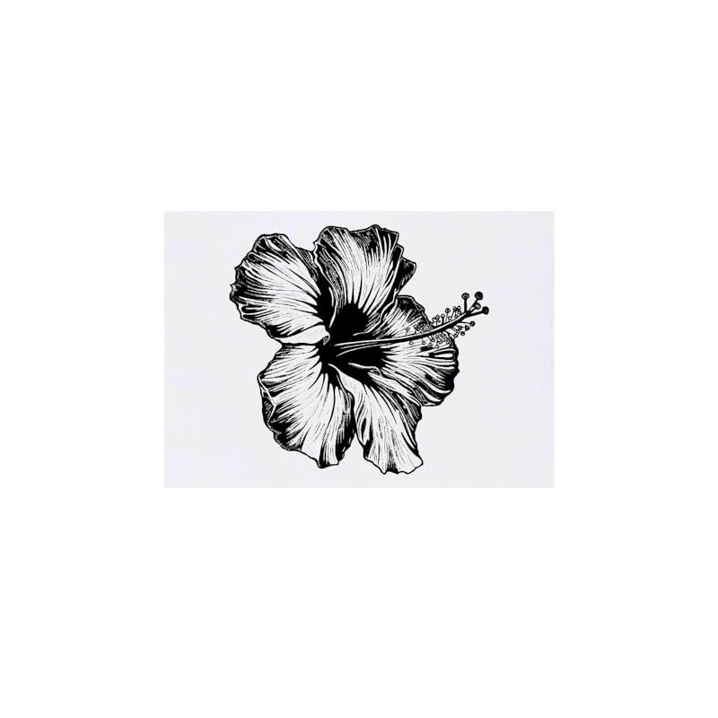 'Hibiscus Flower' Temporary Tattoo - Water Resistant, Skin-Safe, Non-Toxic Transfer