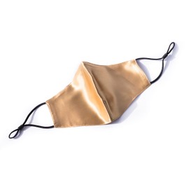 HABAC STUDIO - 100% Mulberry Silk Face Mask Face Masks Washable UK Reusable Face Mask, Black Mens Silk Mask Silk Face Covering for Women 4 Layers Pocket Filter 3x FREE PM 2.5 Filters (Gold)