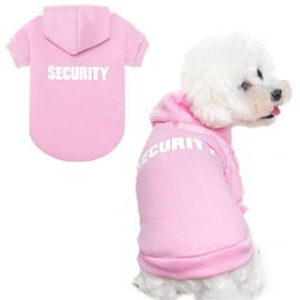 BINGPET Security Dog Hoodies Puppy Sweater Cold Weather Dog Coats Soft Brushed Fleece Pet Clothes Hooded Sweatshirt for Dog Cat