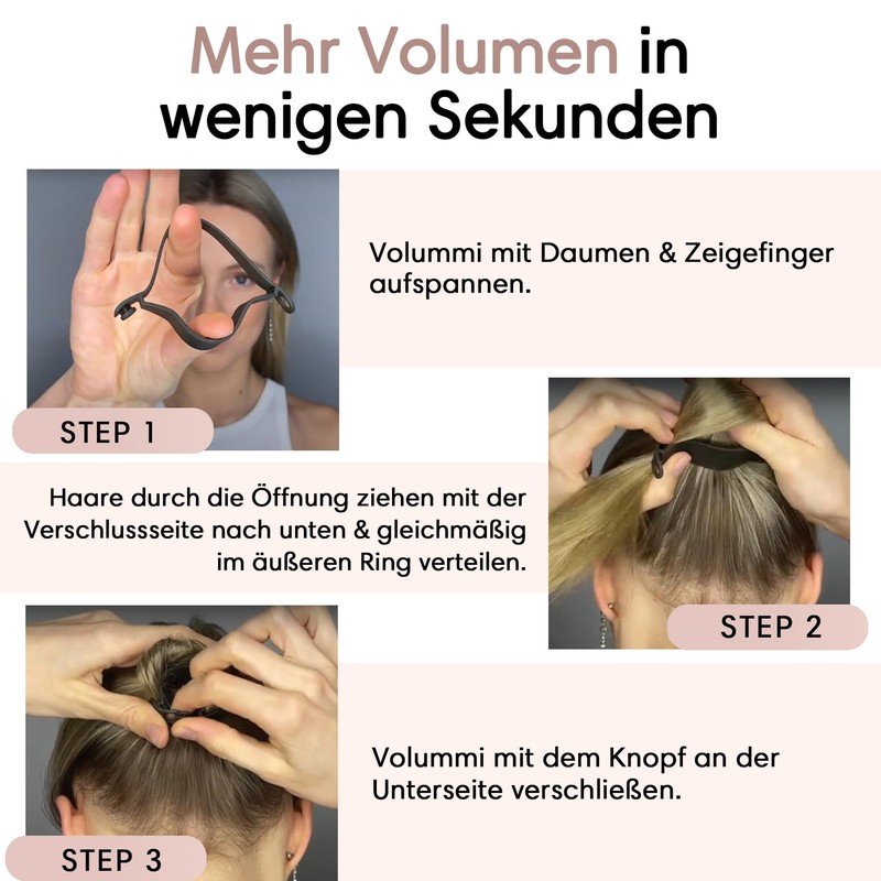 Volummi Hair Scrunchie, Innovative Ponytail Scrunchie for Visibly More Volume