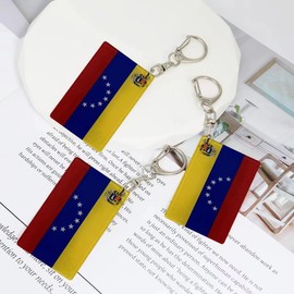 Llavero de bandera de Venezuela – Cadenas acrílicas en forma de D de doble cara, banderas venezolanas, llaveros de coche estilo hombres y mujeres, regalo decoración (3 piezas), Varios