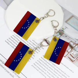 Llavero de bandera de Venezuela – Cadenas acrílicas en forma de D de doble cara, banderas venezolanas, llaveros de coche estilo hombres y mujeres, regalo decoración (3 piezas), Varios