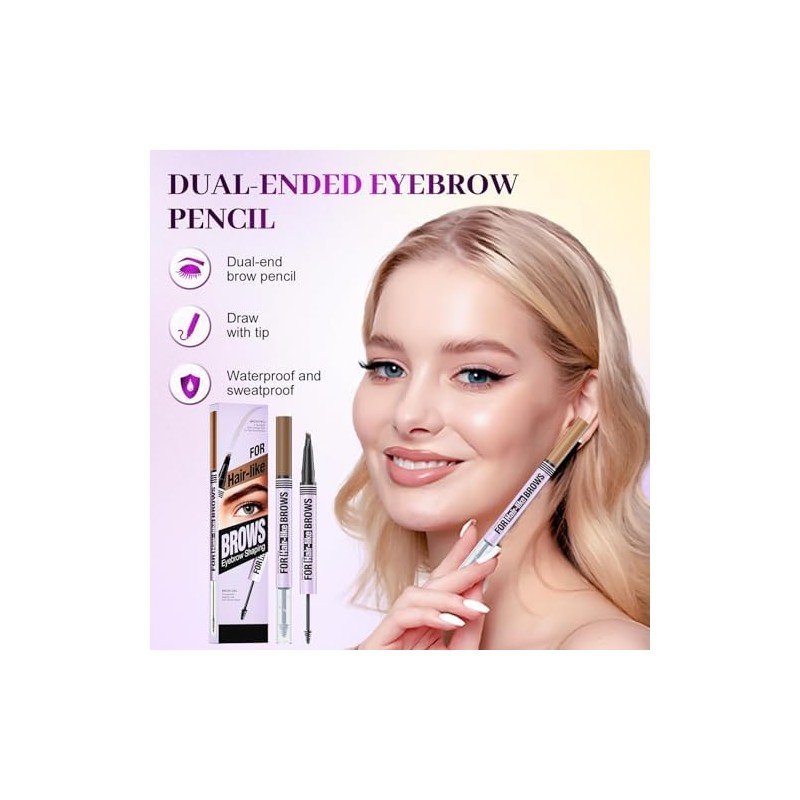 Lápiz de Cejas Microblading 2 en 1 Versión Mejorada 2026,