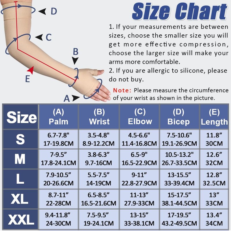 Beister 20-30 mmHg Compression Arm Sleeve with Thumb Support for