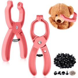 Safety Eyes Tool - Safety Eye Crochet Tool with 50pcs Black Crochet Eyes, Auxiliary 5-30mm Safety Eye Snapper Tools for Crocheting/Amigurumi & Stuffed Animals