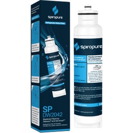 SpiroPure SP-DW2042 NSF Certified Refrigerator Water Filter Replacement for DW2042FR, 9130, 46-9130, DW2042F-09, Aqua Crystal, DW2042FR09 (1 Pack)