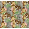 Jungle Babies Cotton Fabric - Panel Cotton Fabric by The
