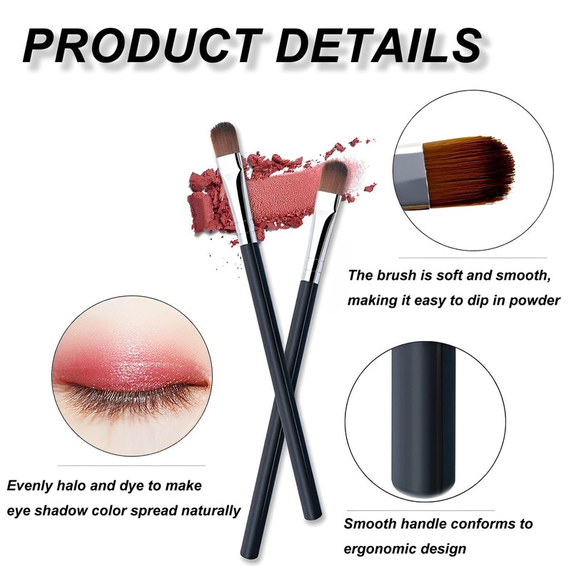 DAZISEN 3 Pcs Small Eyeshadow Brush - Eyeshadow Applicators Eye