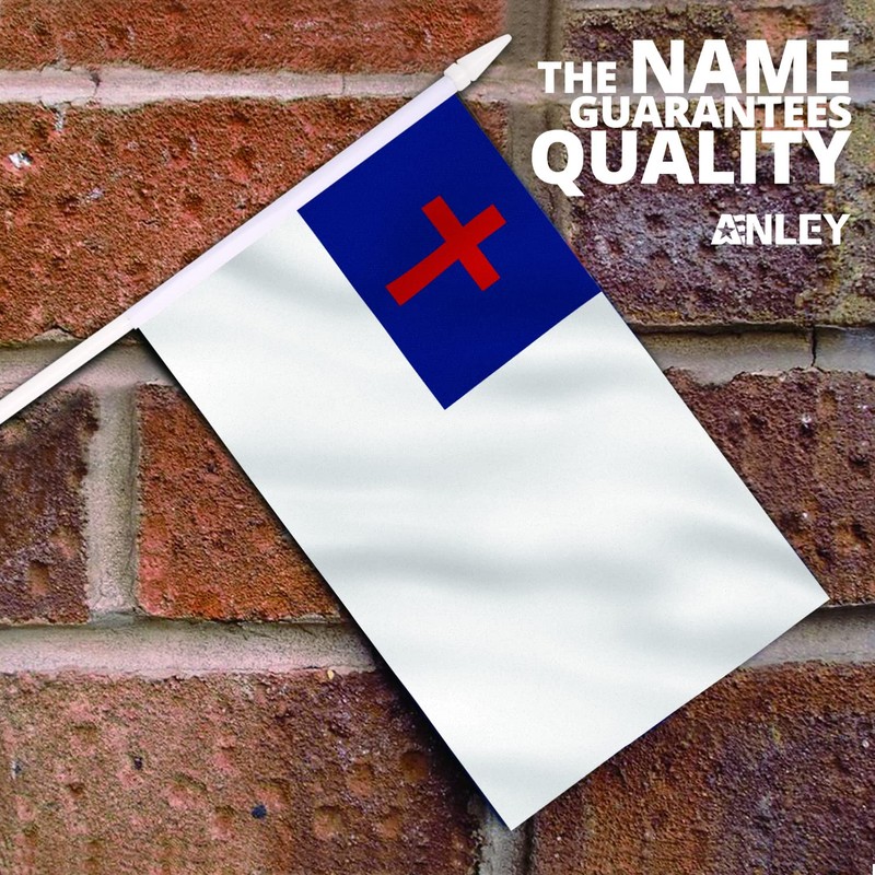 Anley Christian Mini Flag 12 Pack - Hand Held Small