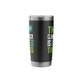 Earth Day Climate Change Global Warming Clock Stainless Steel Insulated Tumbler