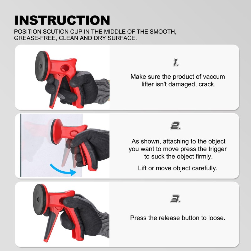 HAUTMEC 2 Pack Pistol Grip Suction Cup – Compact Suction