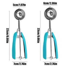 KXF Ice Cream Scoops with Easy Trigger Release 3 Tbsp 5cm Medium Sized Stainless Steel Cookie Scoop Spoon for Meatballs, Melon Balls, Mashed Potatoes, Cookie, Cupcake, Muffins, Sorbet