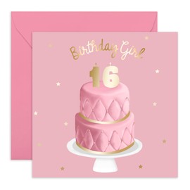 CENTRAL 23 - Cute Birthday Card for Girls - 'Birthday Girl' - 16th Birthday - Sweet Birthday Card for Her - Daughter Birthday Card - Comes with Cute Stickers