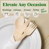 REERAA 300 Pack Disposable Wooden Cutlery, Natural Wooden Utensils, Eco-Friendly,