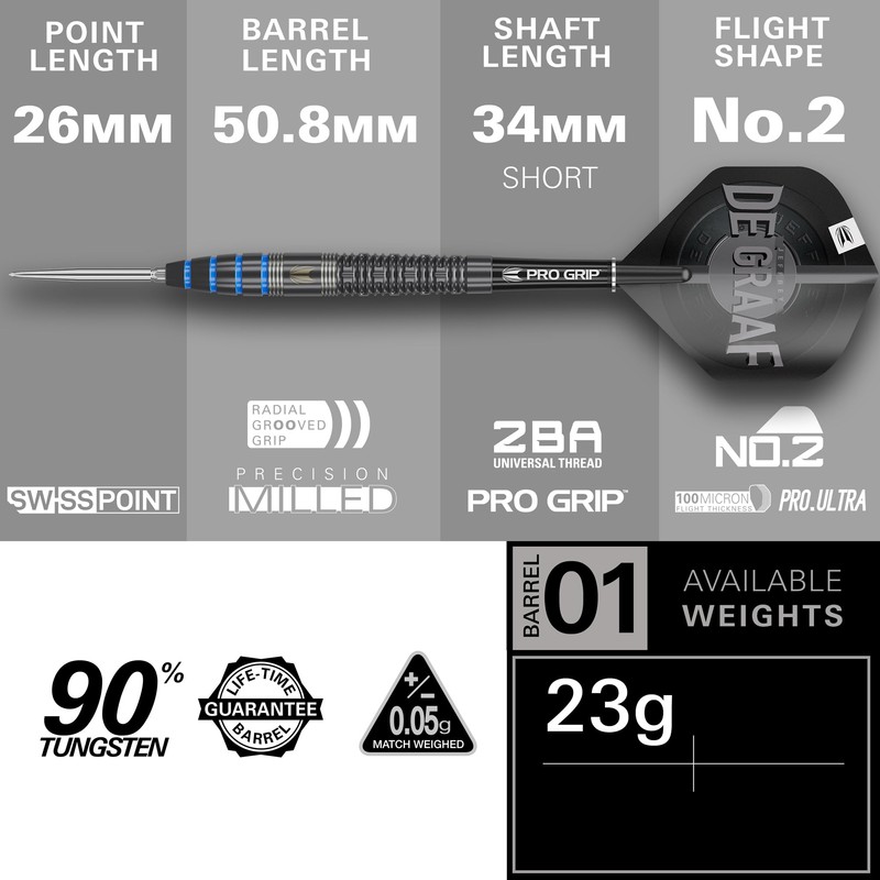 TARGET Darts Jeffrey de Graaf Gen 1 Steel Tip Swiss