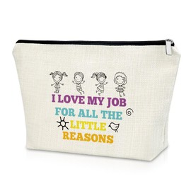 Kindergarten Teacher Gifts for Women Makeup Bag Nursery Teacher Gifts Kindergarten Teacher Appreciation Gifts Cosmetic Bag Back to School Teacher Gifts Birthday Christmas Gifts Travel Pouch