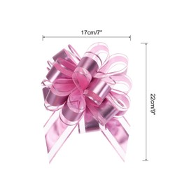 uxcell 12pcs 9 Inch Extra Large Pull Bow Metallic Gift Wrapping Bows Ribbon Organza Pink for Wedding Baskets Presents Christmas Party