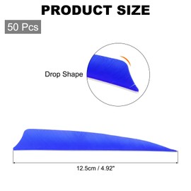 MECCANIXITY Arrow Vanes Arrow Fletching 5" Shield Shape Turkey Feathers for Hunting DIY Shooting(Dark Blue, Pack of 50)